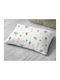 Dimcol Happy Safari 713 Fata De Pernă Pentru Copii Din 100% Bumbac 50x70cm Alb-Gri