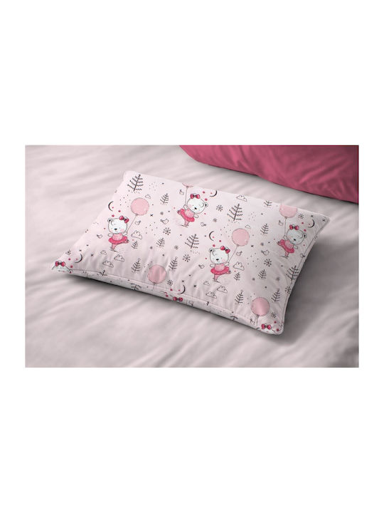 Dimcol Ballerina Bear 598 Kids Pillowcase Made of 100% Cotton 50x70cm Pink
