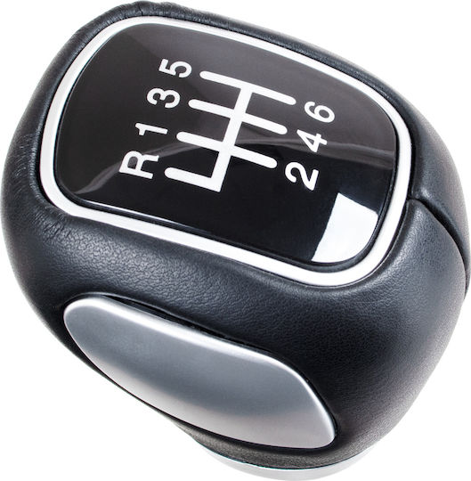 Chevrolet Cruze 08-15 Gear Shift Knob Black Eco-leather + Silver 6 Speeds