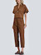 Women's Brown Kit with Trousers with Rubber Band in Loose Fit 10-180335-0