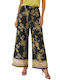 Women's Pantaloons with Rubber Band in Loose Fit Floral Black