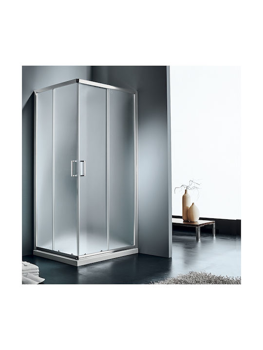 Starlet Eckeintritt Duschkabine mit Schiebetür 87x89cm Matte