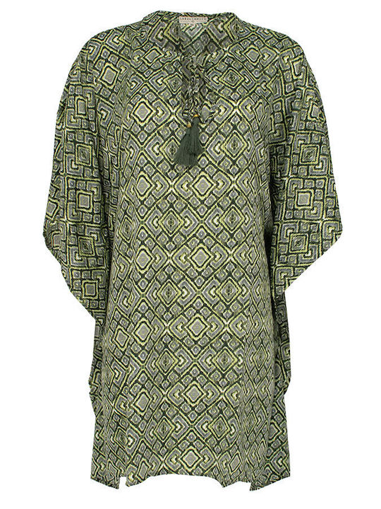 Summer Mini Satin Khaki Dress