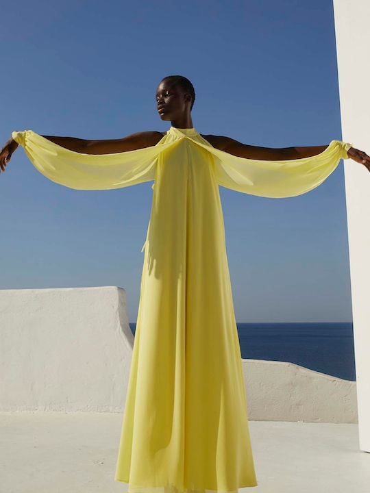 Summer Maxi Dress for Wedding - Christening Yellow