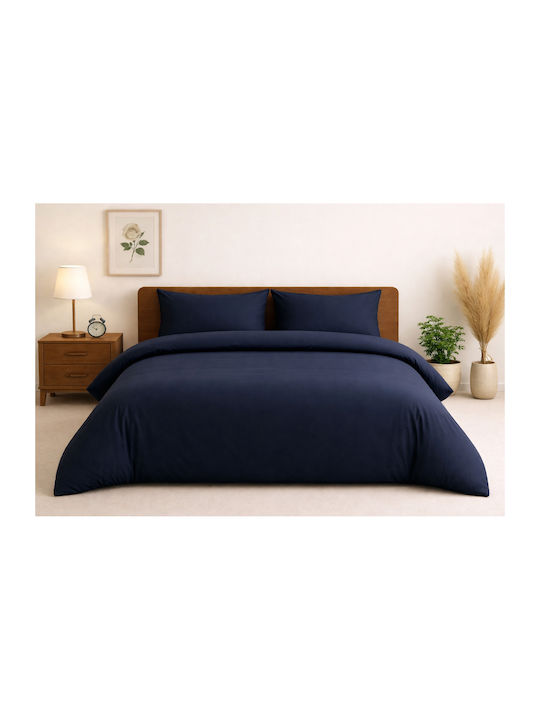 Glossier Set Coverlets Double Cotton Dark Blue ...