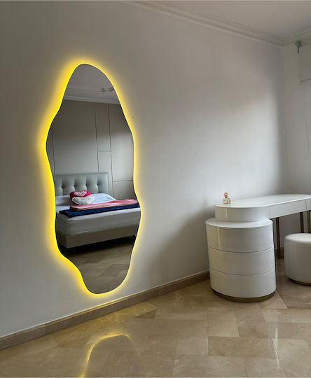 SteweHome SteweHome Wandspiegel mit Glasrahmen & LED Beleuchtung 90x50cm