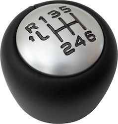 Citroen C4 Picasso Ii 2013 Gear Shift Knob Black Eco-leather + Silver 6 Speeds