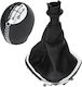 Opel Vivaro B 14-19 Gear Shift Knob Black Chrome + Black Gaiters Chrome Frame 6 Speeds