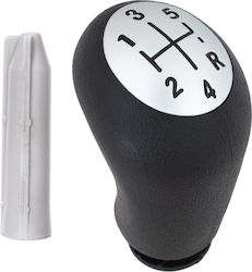 Renault Clio Ii Iii Iv Gear Shift Knob 5 Speed Black + Silver + Adapter Shift Lever Knob Adapter 2 Pcs Set