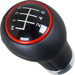 Audi Seat Skoda Vw Gear Shift Knob Black + Red Ring + Chrome 6 Speeds Audi Seat Skoda Vw Gear Shift Knob Black + Red Ring + Chrome 6 Speeds