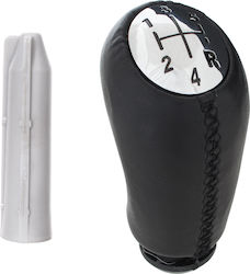 Renault Clio Ii Iii Iv Gear Shift Knob 5 Speed Black Leather + Chrome + Adapter Shift Lever Knob Adapter 2 Pcs Set