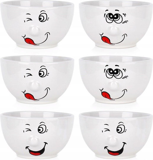 Siaki Collection Μπωλ Σερβιρίσματος Στρογγυλό Κεραμικό Λευκό με Διάμετρο 13.5εκ. 6τμχ