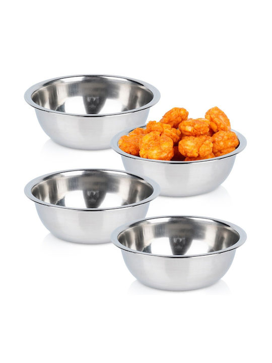 Excellent Houseware Μπωλ Σερβιρίσματος για Ντιπ Στρογγυλό Inox Γκρι με Διάμετρο 11εκ. 4τμχ