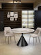 Pandora Round Dining Table with Marble Surface Black 120x120cm