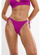 Bikini Slip με Κορδονάκια Fuchsia