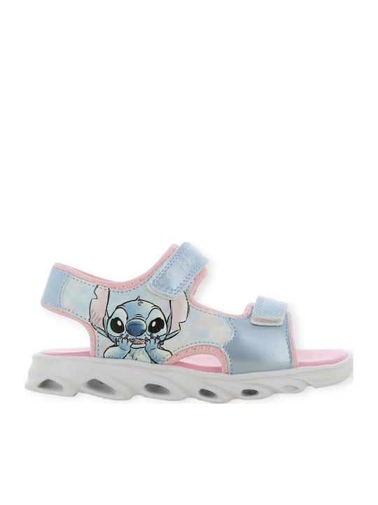 Παιδικά Πέδιλα Stitch με Σκρατς & Φωτάκια Γαλάζια