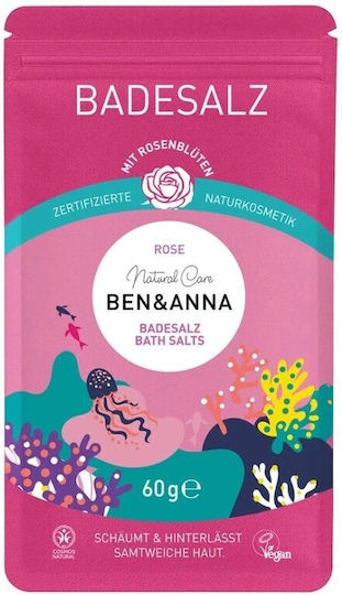 Badesalz Ben & Anna Rose Bath Salts Sachet 60g – Natural Bath Salt Rose Relaxation & Hydration