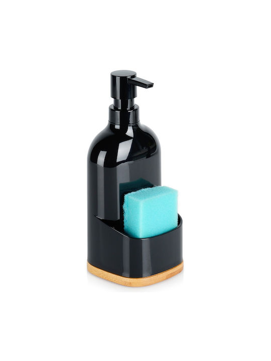 Vilde Kitchen Plastic Dispenser with Sponge Holder Black 500ml