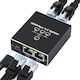 Splitter Rețea Ethernet Zola 3 Porturi Rj45 1 Gb S Ftp Compatibil Cat5e Cat6 Cat7 Cat8 Alimentat Usb Negru