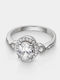 Vogue Single Stone Ring Made of Silver with Zircon