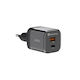 Hyperloq Wireless Charger (Qi Pad) GaN With USB-A Port and USB-C Port 45W Power Delivery / Quick Charge 4.0 Gray (NeoCharger)