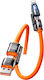 Hyperloq USB към Type-C / Lightning Кабел Черен HP.24-M