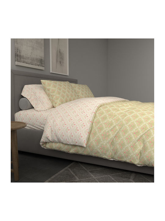 Charalambidis Textiles Σεντόνι Υπέρδιπλο με Λάστιχο 160x200+30εκ. Μπεζ