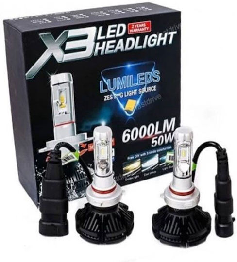 X3 LED Car Lamps H11 6000lm 50W X3 LED Headlight