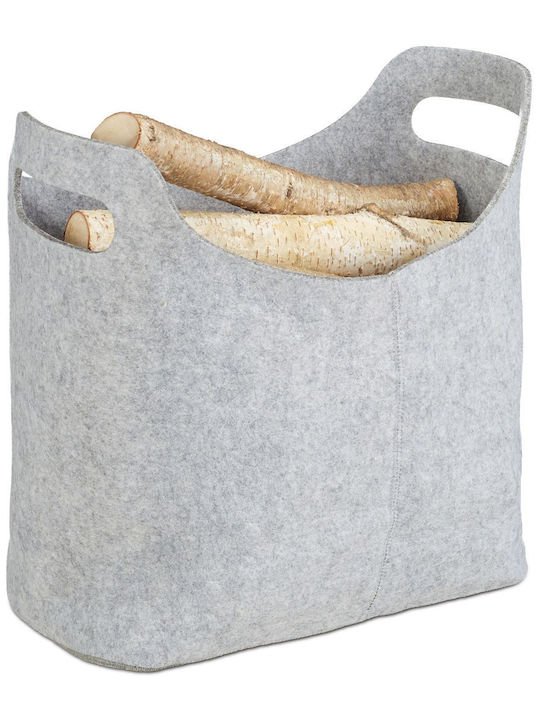 Relaxdays Coș Textil De Depozitare Lemne 39.5x40x23cm Gri