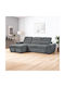 Dreamora Ecksofa Schlafsofa mit Rechteckecke & Stauraum Anthrazit 270x167x82cm
