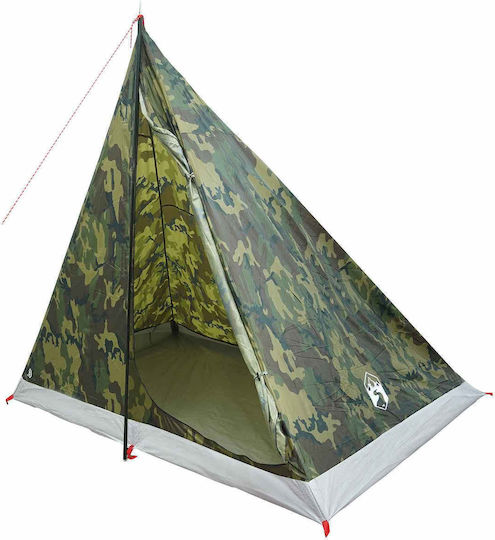 vidaXL Camping Tent Teepee Green 4 Seasons for 2 People 225x130x142cm