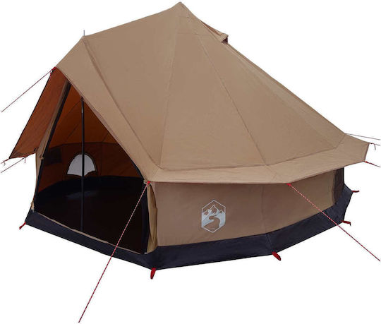 vidaXL Σκηνή Camping Teepee Καφέ για 8 Άτομα 410x410x248εκ.