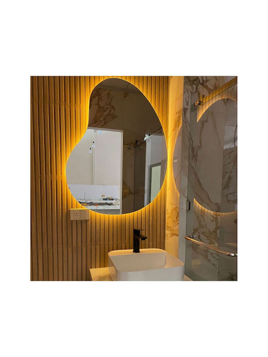 SteweHome Καθρέπτης Μπάνιου Led 55x55cm Καφέ
