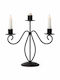 Home&Styling Collection Metal Candle Holder With 3 Holders In Black Colour 23x23x8.5cm