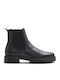 Leder Damen Chelsea-Stiefel Schwarz