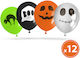 Set 12 Baloane Halloween Latex Portocalii 30 cm