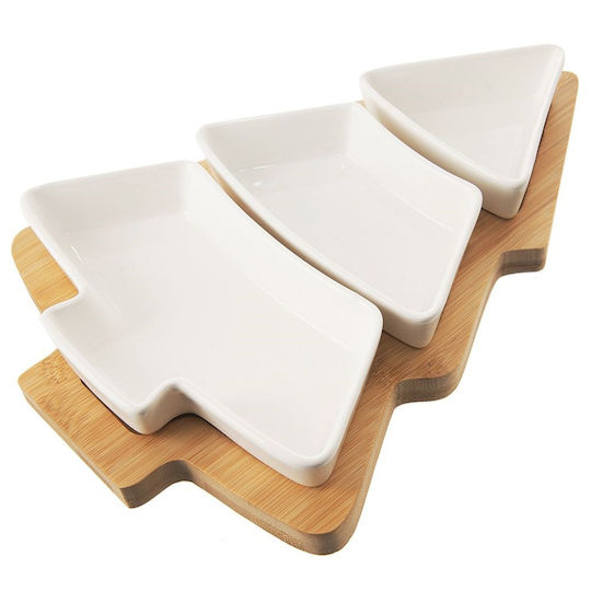 Orion Dekorative Schale aus Porzellan Weiß 28x20x4cm 4 Stück Orion Dekorative Schale aus Porzellan Weiß 28x20x4cm 4 Stück