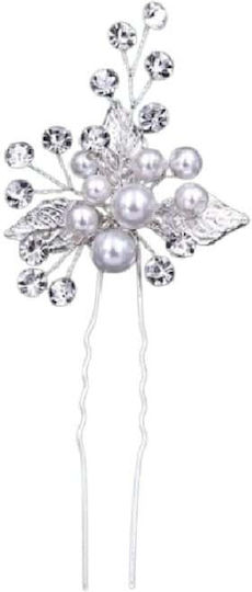 Сватбена Фуркета Перли Кристали Листа Сребърни