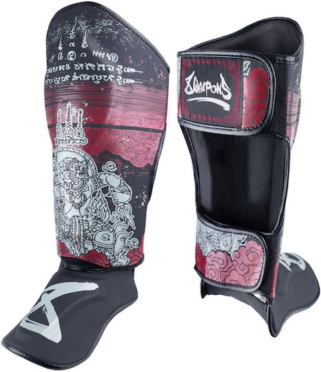 8 Weapons Adults Black Shin Guards