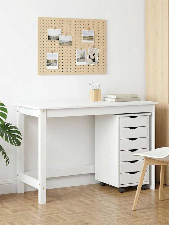 vidaXL Schreibtisch Aus Massivholz Weiß 112x50x...