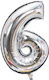 Geburtstags Luftballon Folie Jumbo Silber 81cm