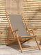 Wooden Deckchair Taupe 107x61x96cm