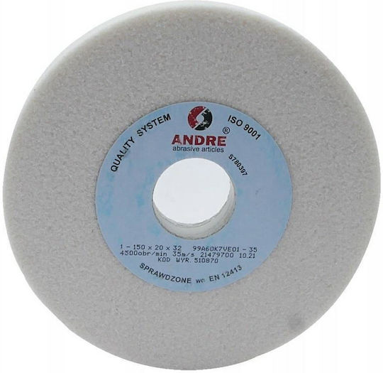 Andre Flat Grinding Wheel 150mm X 20mm X 32mm 99a60k7ve01-35 White "type 1"
