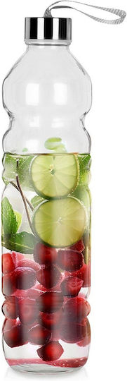 Orion Glas Wasserflasche mit Schraubdeckel Transparent 1000ml
