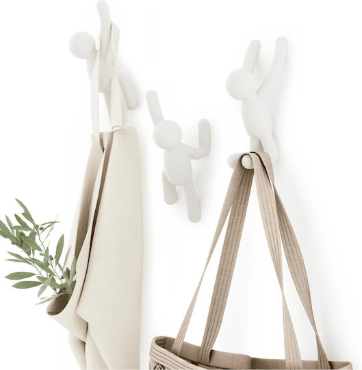 Umbra Wall Hanger Buddy Plastic White 8.9x16.5cm 3 Pieces
