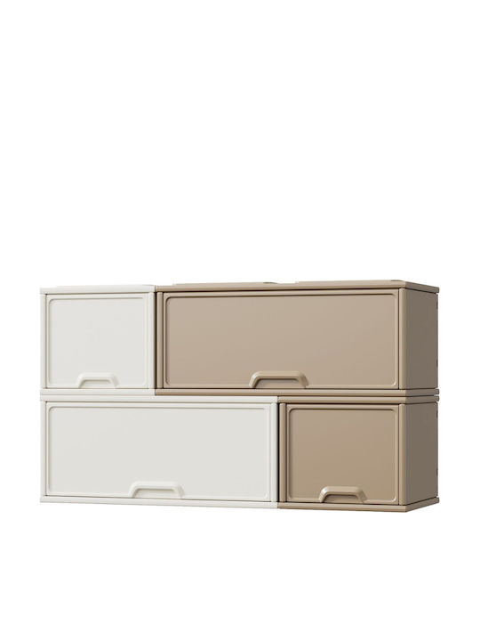 Homeone Sistem Depozitare Jucării din Plastic Bej 72x32x37.5cm