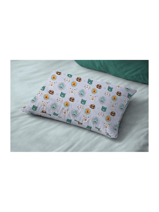 Dimcol Big Cats 28 Baby Pillowcase Made of 100% Cotton Light Aqua 45x35cm