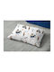 Dimcol Animal Grand Prix 589 Baby Pillowcase Made of 100% Cotton White Blue 45x35cm
