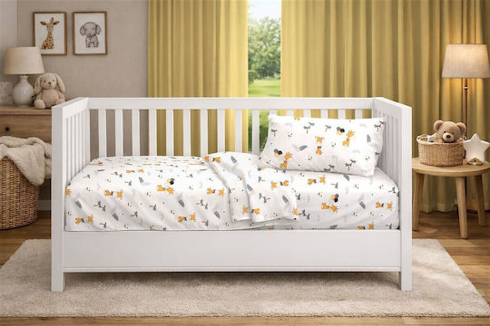 Dimcol Детска Покривка За Завивка Giraffe 599 Бяло-оранжева 120x160см