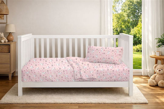 Dimcol Детска Покривка За Завивка Rabbit Garden 585 Розова 120x160см